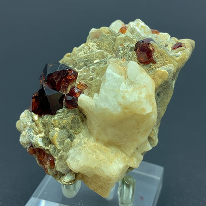 Rhodolite Garnet, Garnet on Matrix, Feldspar Muscovite, 46 Grams, Pakistan Specimen, January Birthstone, Raw Garnet, Raspberry Garnet, Collector Grade, Mineral Association