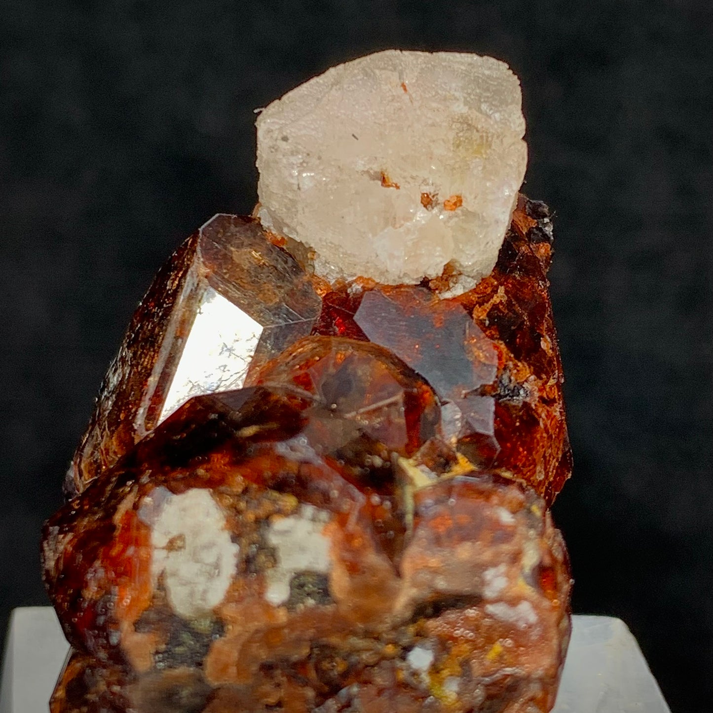 Etched Apatite, Spessartine Garnet, 285 Carats, 57 Grams, Pakistan Mineral, Rare Crystal Habit, Apatite on Garnet, Collector Specimen, Miniature Specimen, Etched Crystal, Mineral Association, Unique Specimen, Crystal Etching