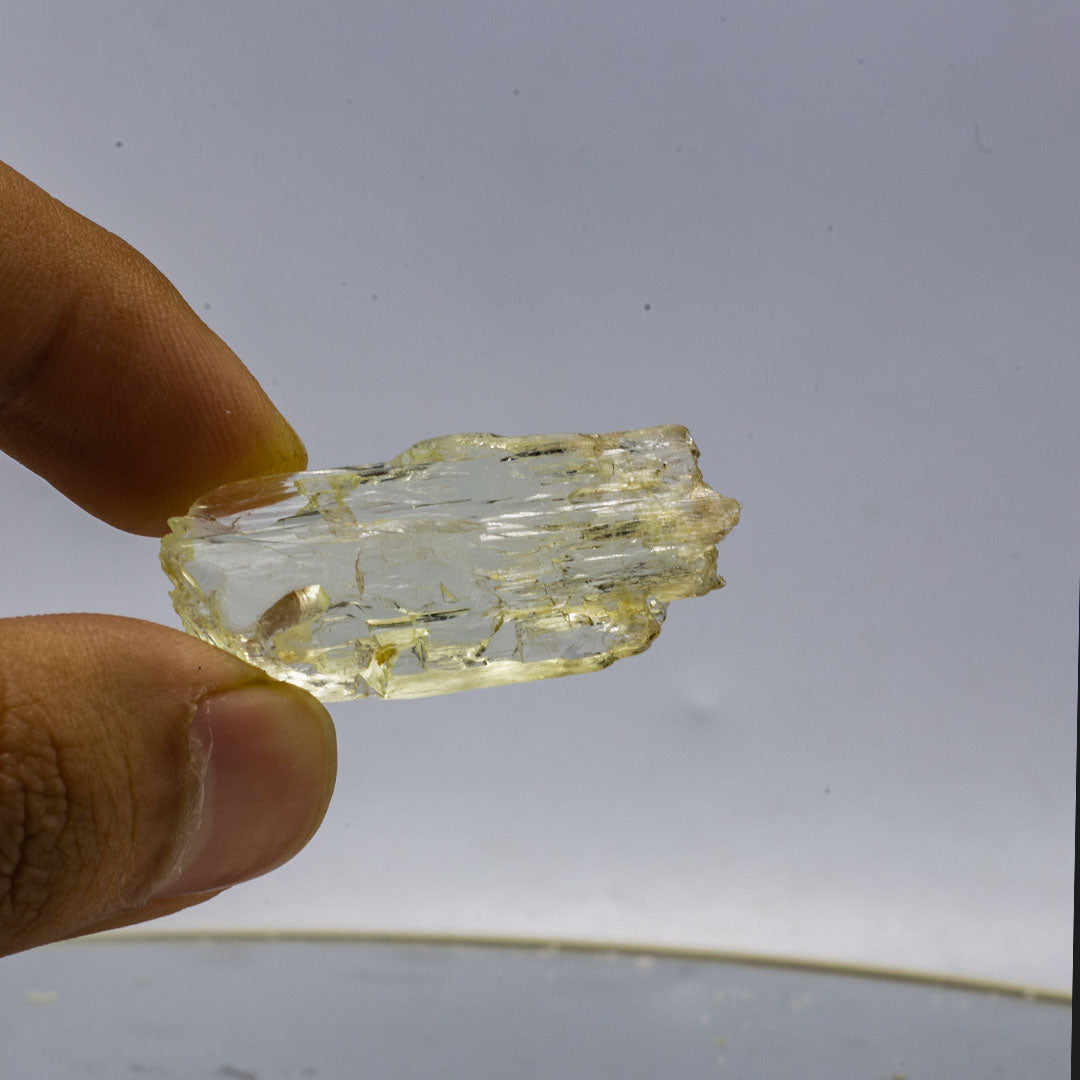 Natural Yellow Etched Kunzite Crystal – Rare Afghanistan