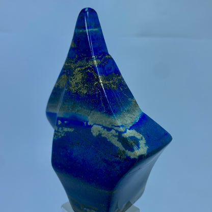 Lapis Lazuli Slab, 1305 Carat, Polished Lapis, Royal Blue, Golden Pyrite, Afghanistan Gemstone, Freeform Decor, Large Lapis, Wisdom Stone, Collector Slab