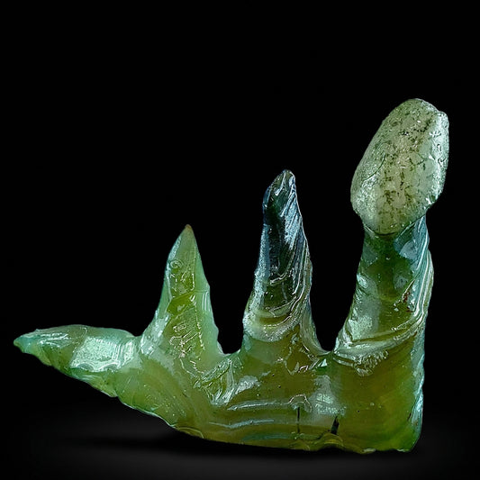 54 Grams Sculptural Green Agate Specimen Rare Stalactitic Chalcedony Formation Natural Mineral Specimen