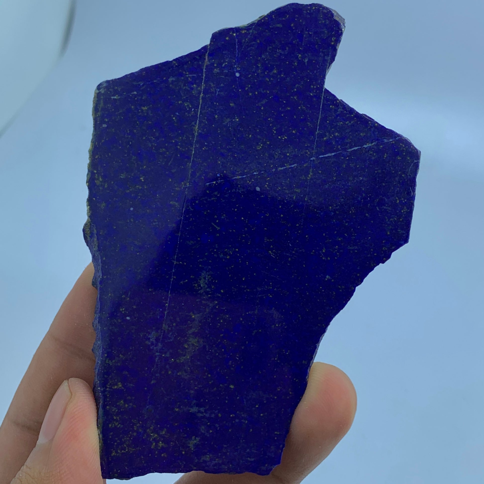 Lapis Lazuli Slab, 514 Carats, Afghan Lapis, Polished Slice, Royal Blue, Pyrite Inclusion, Third Eye Chakra, Collector Gem, Display Mineral, Wisdom Stone, Investment Stone, Afghanistan Mineral, Crystal Dimensions