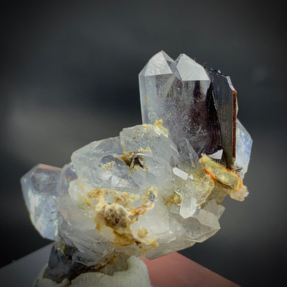 Brookite Crystal, Quartz Cluster, Rare Mineral,  Brookite on Quartz, Collector Specimen, High Energy, Miniature Specimen, Mineral Association, Crystal Dimensions, Natural Specimen, Investment Stone