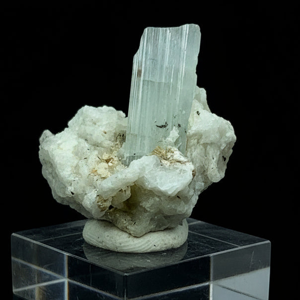Aquamarine, Etched Aquamarine, Feldspar Matrix,  Pakistan Mineral, Beryl Crystal, Rare Mineral, Natural Etching, Collector Specimen, Miniature Specimen, Pegmatite Mineral, Throat Chakra, Crystal Dimensions, Mineral Association