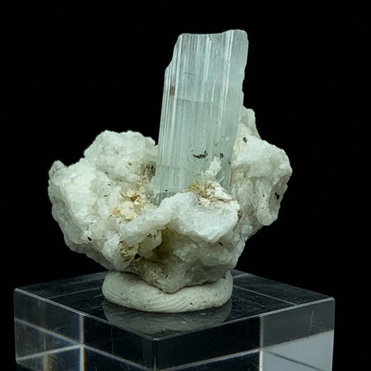 Aquamarine, Etched Aquamarine, Feldspar Matrix,  Pakistan Mineral, Beryl Crystal, Rare Mineral, Natural Etching, Collector Specimen, Miniature Specimen, Pegmatite Mineral, Throat Chakra, Crystal Dimensions, Mineral Association