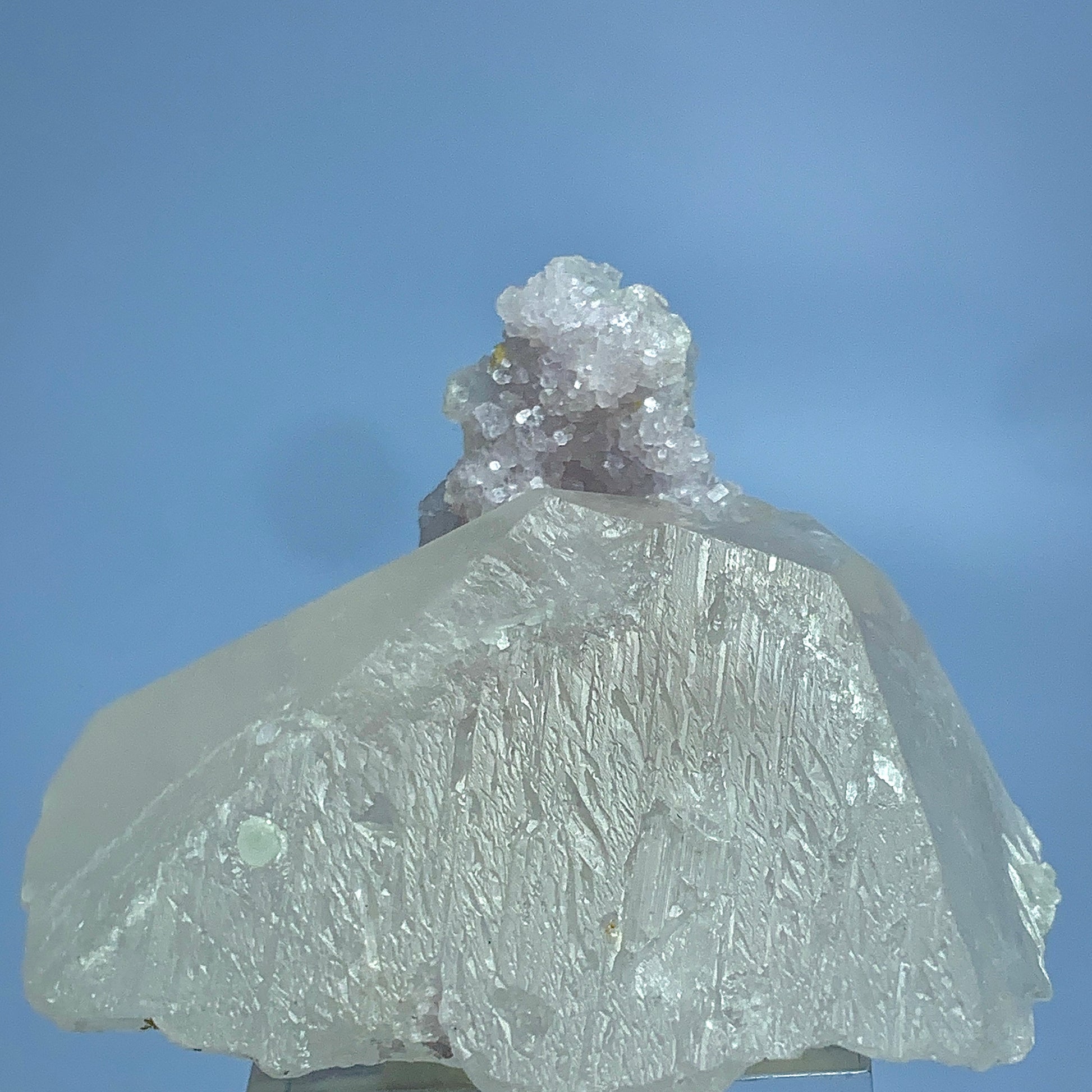 Lepidolite on Quartz, 265 Carat, Etched Quartz, Jacare Quartz, Kunar Afghanistan, Lepidolite Crystal, Purple Mica, Mineral Association, Collector Crystal, Stress Relief Stone