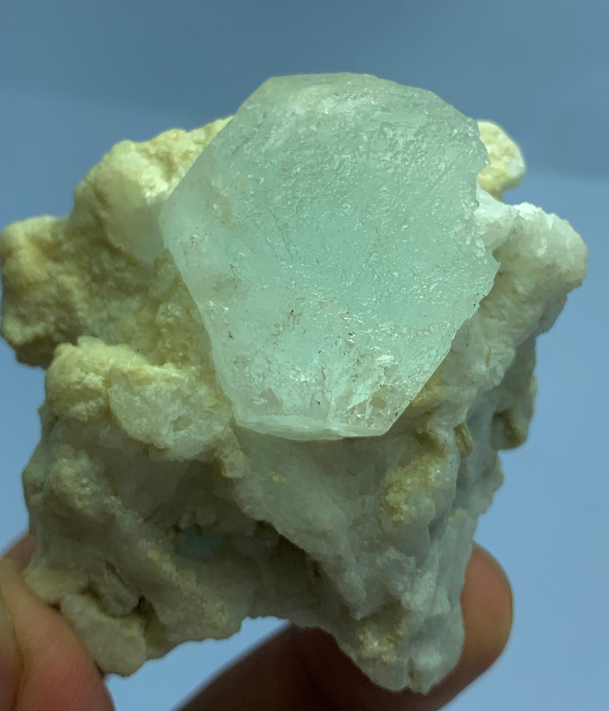 Aquamarine on Matrix, Beryl Crystal, Feldspar Specimen, 156g Mineral, Afghanistan Aquamarine, Raw Crystal, Collector Display, Natural Aquamarine, Matrix Mineral, Blue Beryl