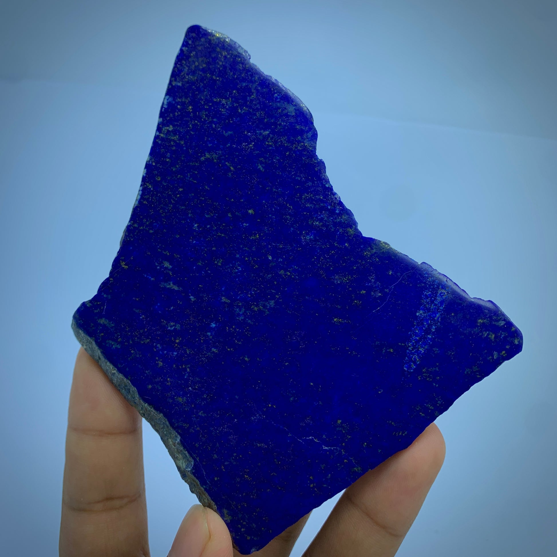 Lapis Lazuli Slab, 550 Carats, Afghan Lapis, AAA Grade, Polished Slice, Pyrite Inclusion, Royal Blue, Third Eye Chakra, Collector Gem, Display Mineral, Wisdom Stone, Afghan Origin, Investment Stone