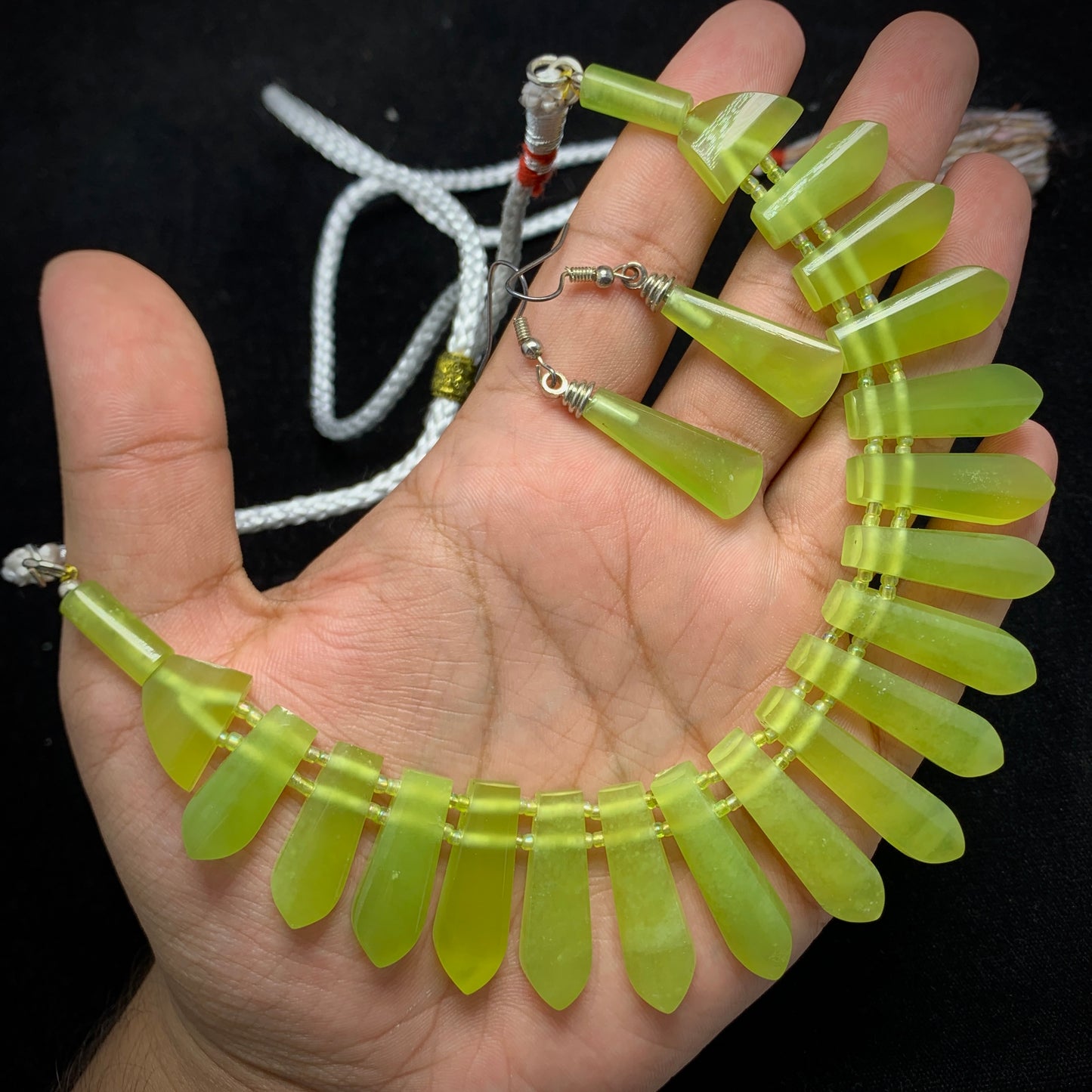 Serpentine Jade, Jade Necklace Set, 450 Carats, 925 Silver Jewelry, Statement Jewelry, Green Gemstone, Heart Chakra, Transformation Stone, Matching Set, Fine Jewelry, Investment Piece, Serpentine, Gemstone Jewelry