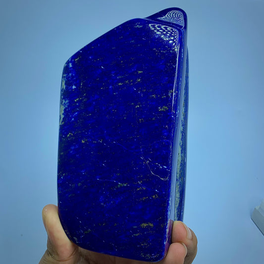 Lapis Lazuli Tumbled, 1400 Grams, Self Standing, Freeform Lapis, Deep Blue, Badakhshan Afghanistan, Polished Stone, Home Decor, Golden Pyrite, Display Stone
