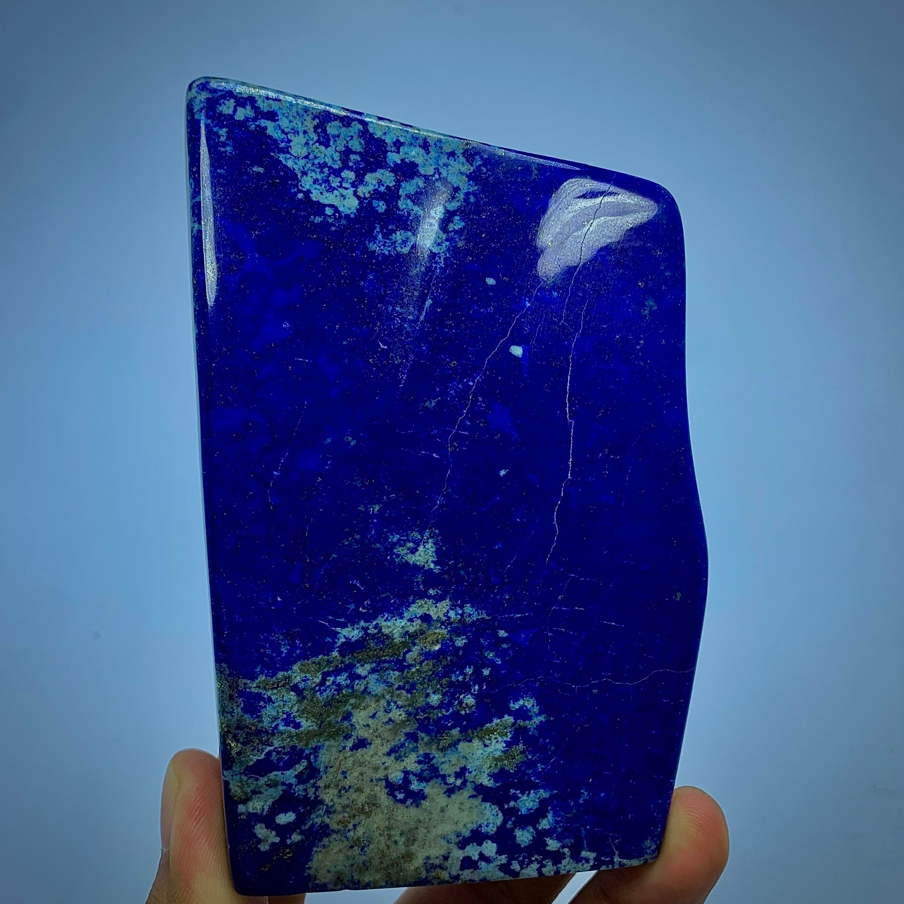 Lapis Lazuli Polished, 550g Lapis, Royal Blue, Afghan Lapis, Polished Slab, Freeform Stone, Healing Stone, Third Eye Chakra, Golden Pyrite, Display Decor