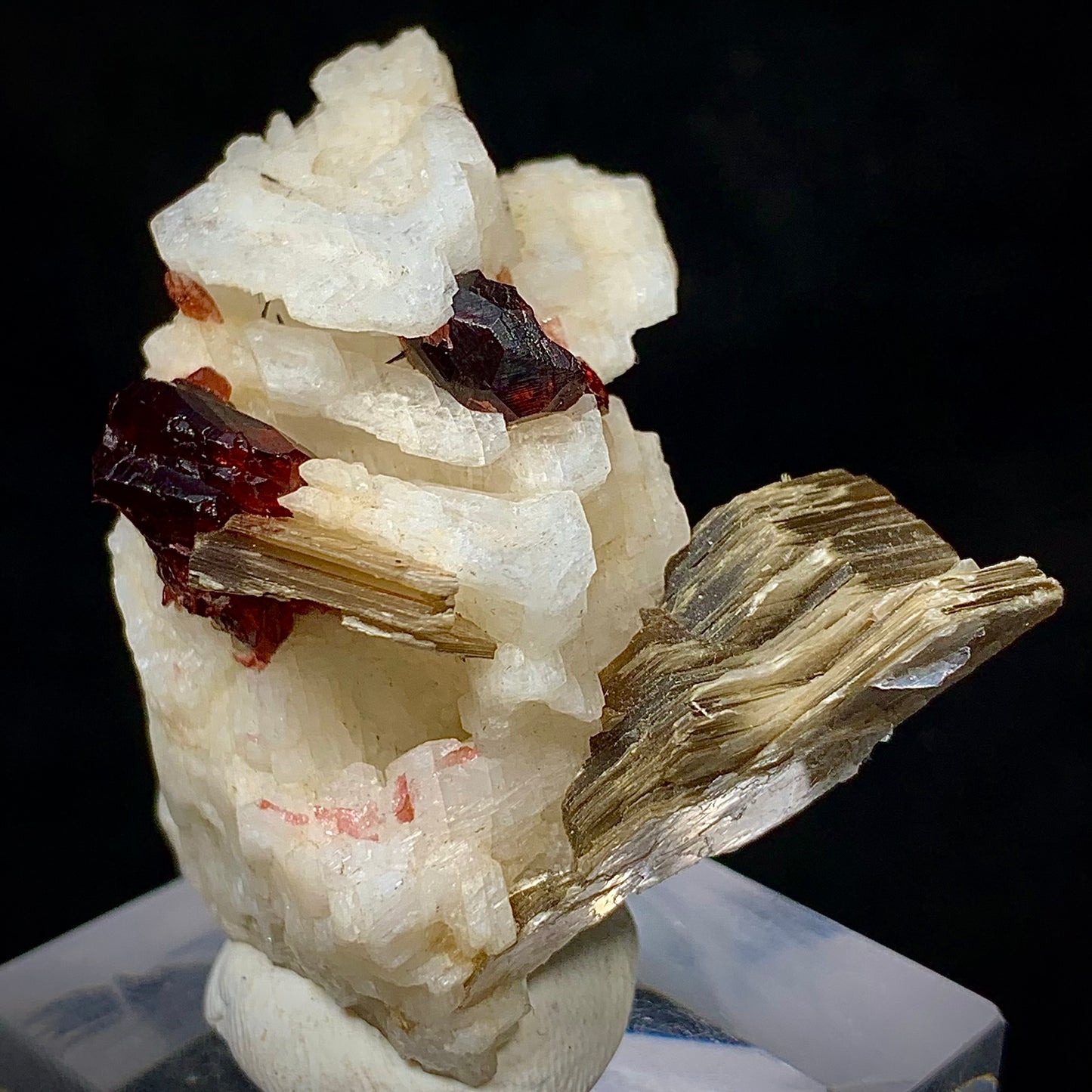Rhodolite Garnet, Garnet in Matrix, Pakistan Mineral, Heart Chakra, Feldspar, Mica, Pegmatite Mineral, Collector Specimen, Miniature Specimen, Gemstone Crystal, Mineral Association
