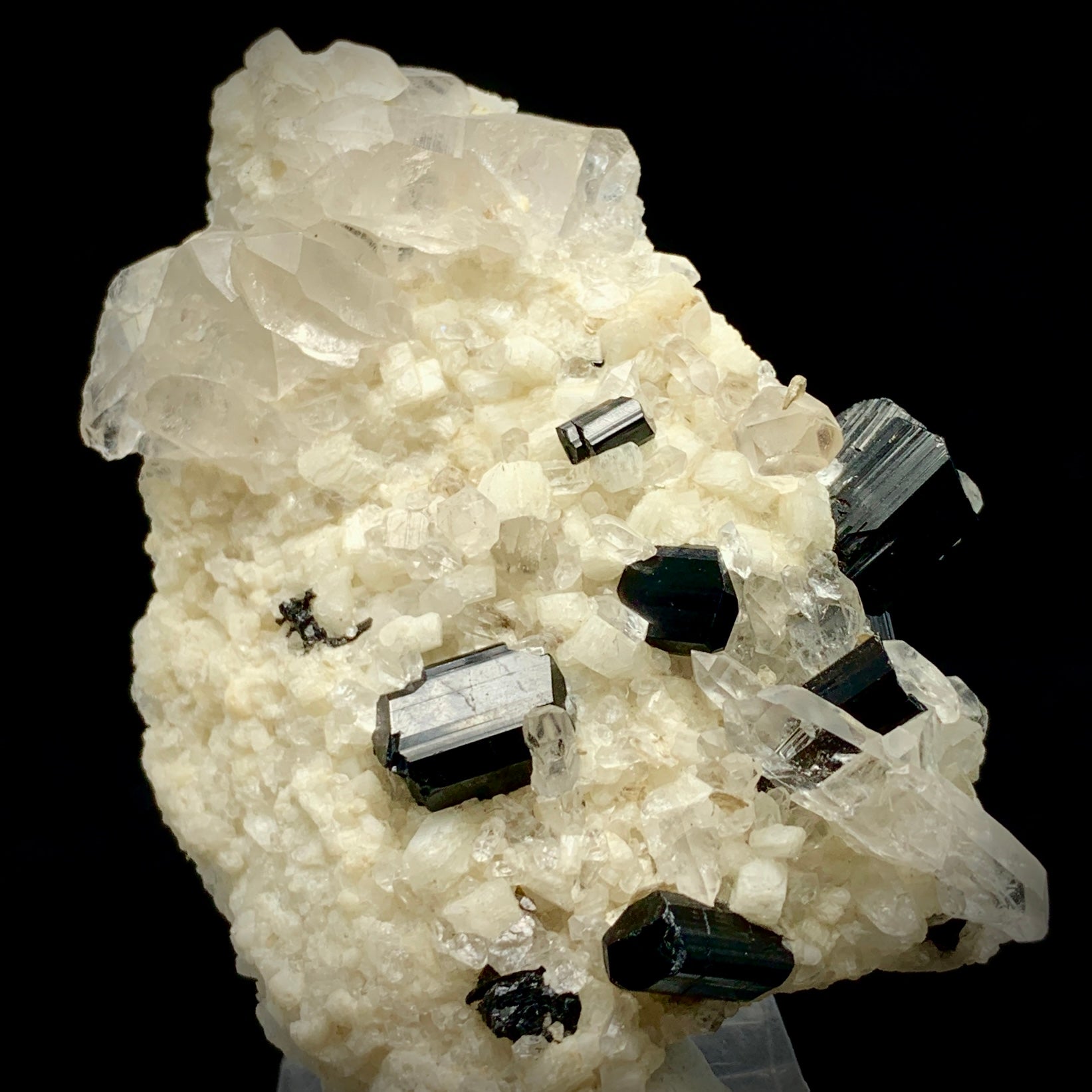 Schorl Black Tourmaline & Lazurite Quartz Cluster 310 CT | Multi-Mineral Specimen
