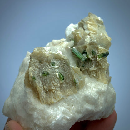 Tourmaline, Muscuvite, mica, green tourmaline, feldspar