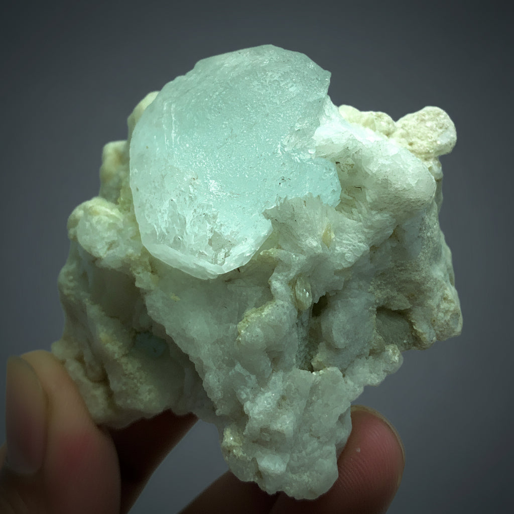 Aquamarine on Matrix, Beryl Crystal, Feldspar Specimen, 156g Mineral, Afghanistan Aquamarine, Raw Crystal, Collector Display, Natural Aquamarine, Matrix Mineral, Blue Beryl