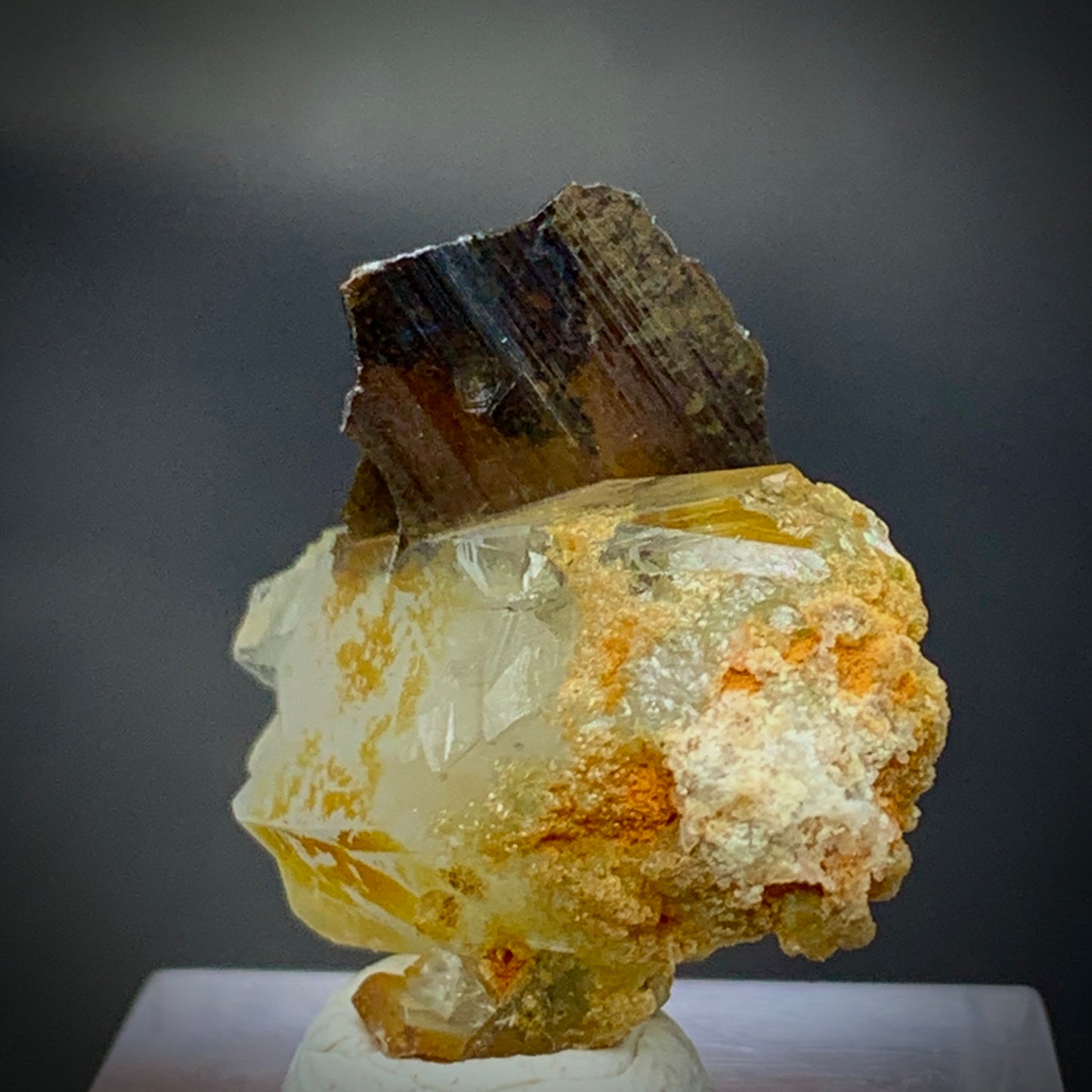 Brookite Crystal, 28.50 Carats, Quartz Matrix, Rare Mineral, Titanium Dioxide, Brookite on Quartz, Crystal Specimen, Miniature Specimen, High Energy, Collector Gem, TiO2 Crystal, Crystal Dimensions, Natural Mineral