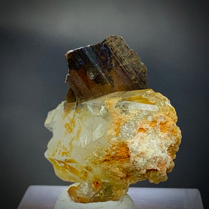 Brookite Crystal, 28.50 Carats, Quartz Matrix, Rare Mineral, Titanium Dioxide, Brookite on Quartz, Crystal Specimen, Miniature Specimen, High Energy, Collector Gem, TiO2 Crystal, Crystal Dimensions, Natural Mineral