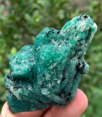 Natural Green Emerald on Matrix from Chitral Pakistan – Rough Emerald Crystal Cluster – Collector Mineral Specimen – 83g