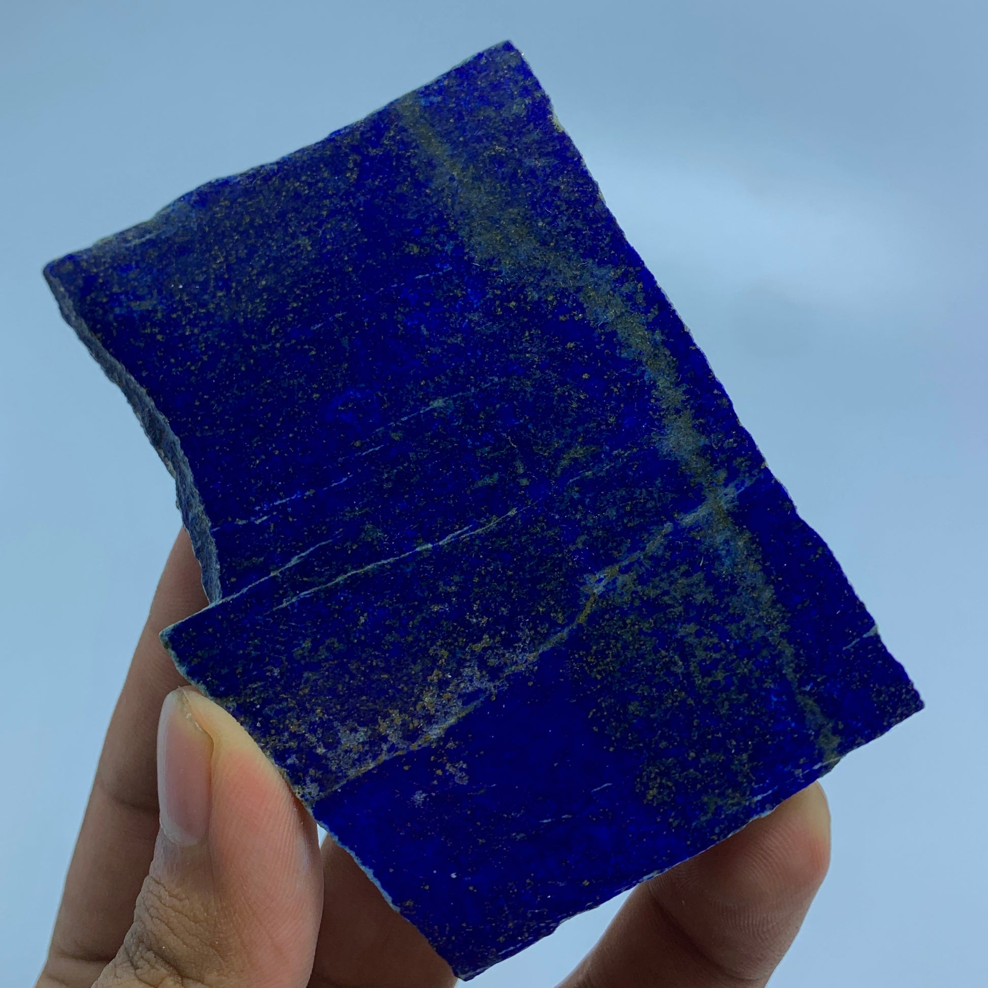Lapis Lazuli Slab, Polished Slice, Royal Blue, Golden Pyrite, Afghan Lapis, Carats, Third Eye Chakra, Collector Gem, Display Mineral, Wisdom Stone, Afghanistan Mineral, Investment Stone, Crystal Dimensions