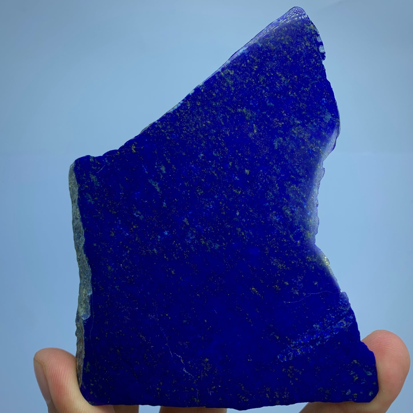 Lapis Lazuli Slab, 550 Carats, Afghan Lapis, AAA Grade, Polished Slice, Pyrite Inclusion, Royal Blue, Third Eye Chakra, Collector Gem, Display Mineral, Wisdom Stone, Afghan Origin, Investment Stone