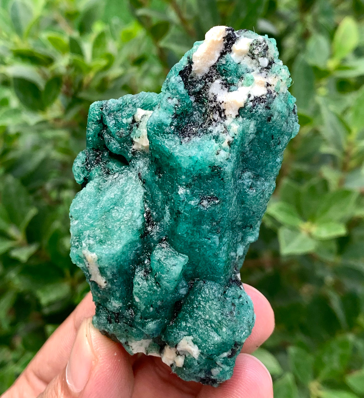 Chitral Emerald on Matrix from Pakistan – Natural Green Emerald Mineral Specimen – Rough Emerald Cluster – 159g