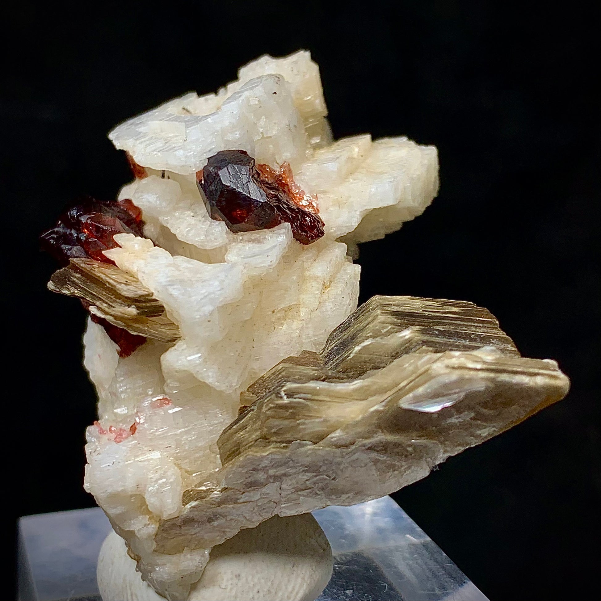 Rhodolite Garnet, Garnet in Matrix, Pakistan Mineral, Heart Chakra, Feldspar, Mica, Pegmatite Mineral, Collector Specimen, Miniature Specimen, Gemstone Crystal, Mineral Association