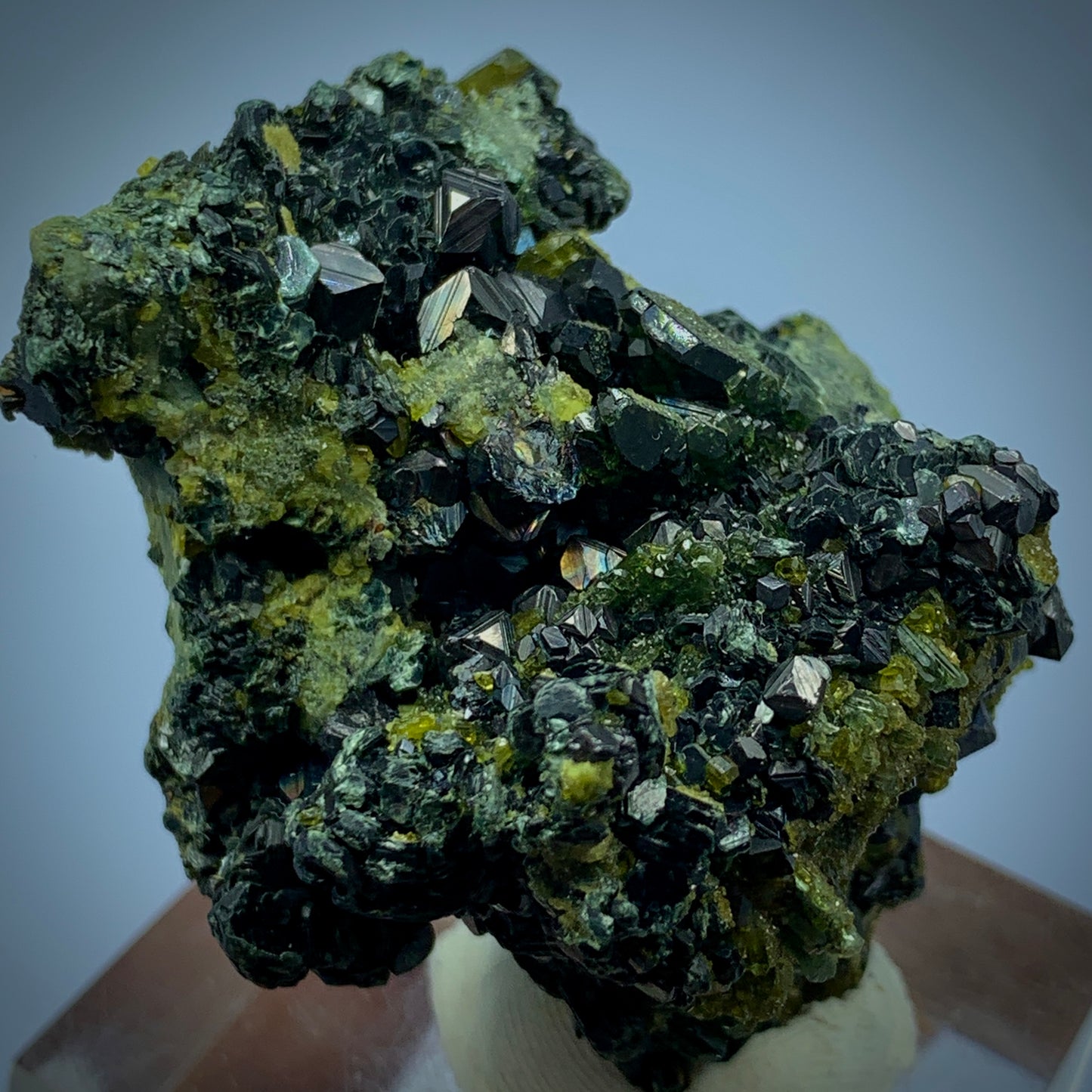 Magnetite, Vesuvianite, Diopside, Mineral Association, 305 Carats, Skarn Mineral, Black Mineral, Green Mineral, Collector Specimen, Complex Mineralogy, Grounding Stone, Crystal Dimensions, Pyroxene