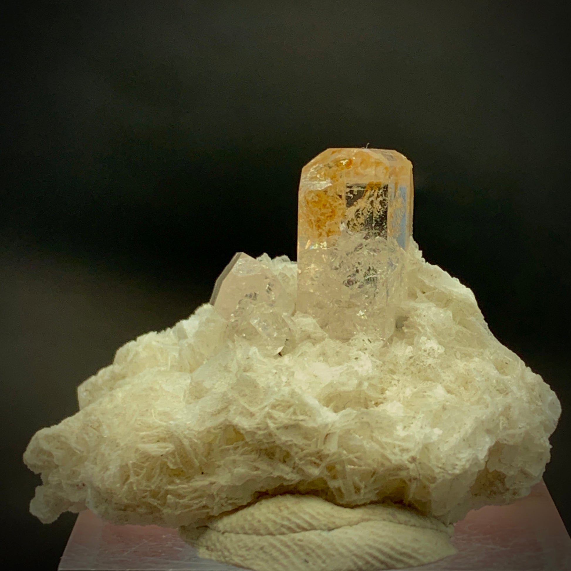 Topaz Crystal, 72 Carats, Albite Matrix, Perfectly Terminated, Skardu Pakistan, Collector Specimen, Terminated Crystal, Topaz on Matrix, Crown Chakra, Pakistan Mineral, Investment Stone, Aesthetic Cluster, Crystal Dimensions