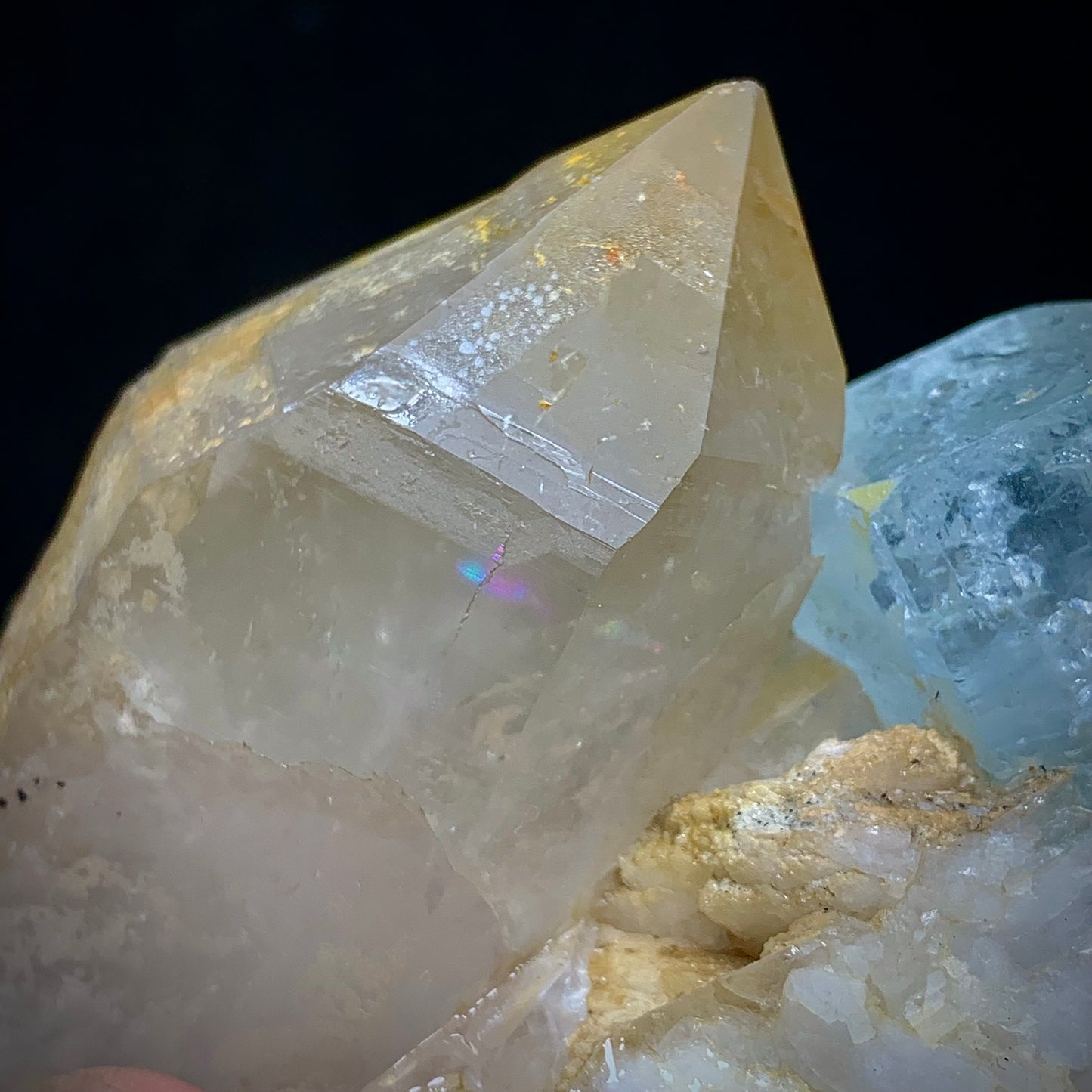 Repaired Aquamarine with Quartz on Matrix - Pakistan