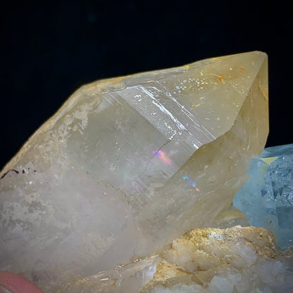 Aquamarine Crystal, Iron Quartz, Repaired Specimen, 1350 Carats, 270 Grams, Skardu Pakistan, Beryl in Matrix, Iron Coating, Collector Specimen, Aesthetic Cluster, Natural Matrix, Throat Chakra, Mineral Association