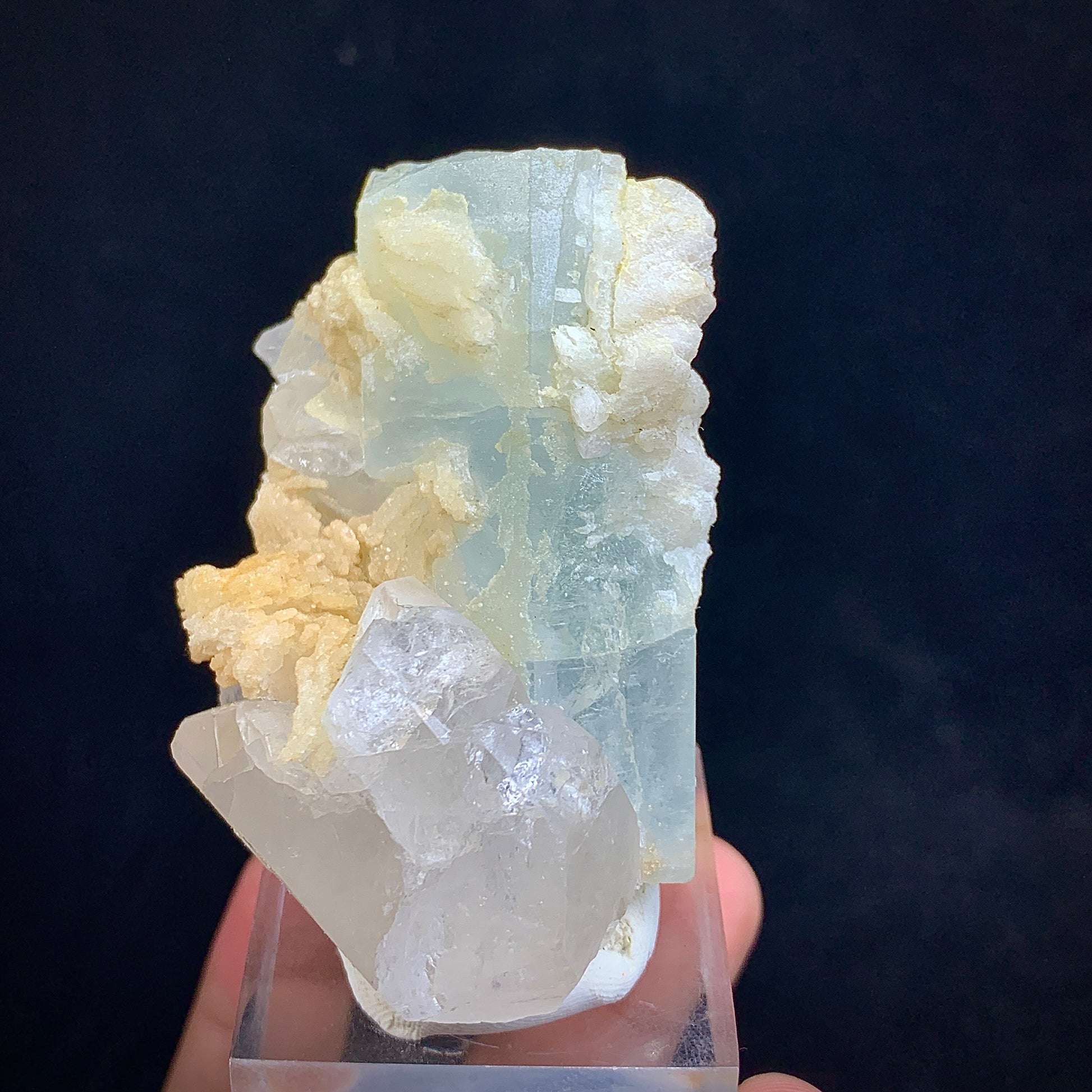 Aquamarine Crystal, Beryl in Matrix, 545 Carats, 109 Grams, Pakistan Mineral, Throat Chakra, Communication Stone, Collector Specimen, Aesthetic Cluster, Natural Matrix, Pegmatite Mineral, Crystal Dimensions
