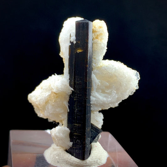 Schorl Tourmaline, Epidote Inclusion, 44.7 Carats, Albite Matrix, Pakistan Mineral, Black Tourmaline, Collector Specimen, Aesthetic Cluster, Miniature Specimen, Grounding Stone, Feldspar, Mineral Association, Crystal Dimensions