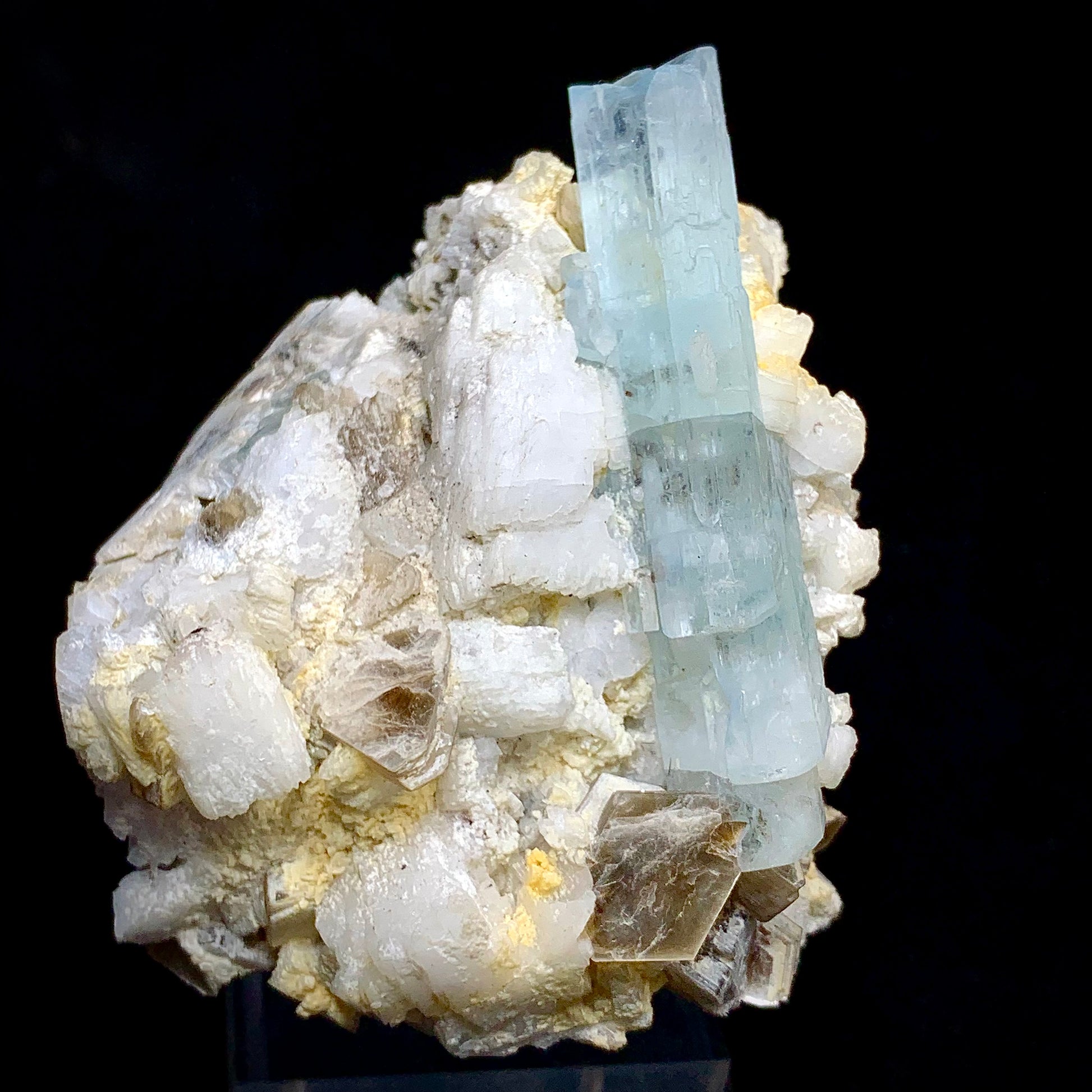 Aquamarine Crystal, Beryl in Matrix, Pakistan Mineral, Throat Chakra, Feldspar, Mica, Pegmatite Mineral, Collector Specimen, Investment Stone, Aesthetic Cluster, Natural Matrix