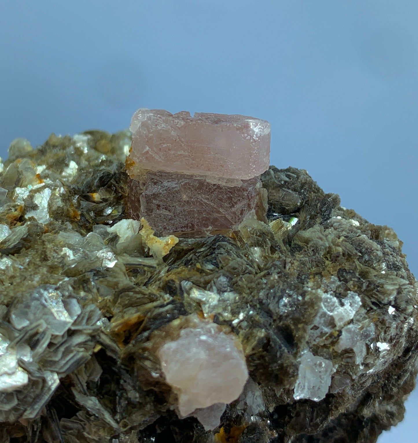 Pink Apatite, Muscovite Mica, Apatite on Matrix, 190g Mineral, Pakistan Crystal, Rare Specimen, Collector's Crystal, Raw Apatite, Mineral Association, Display Mineral