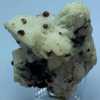 Red Garnet, Black Tourmaline, Feldspar Matrix, Tourmaline Garnet, Pakistan Specimen, Raw Crystal, Mineral Cluster, Collector Grade, Protection Crystal, Garnet on Matrix