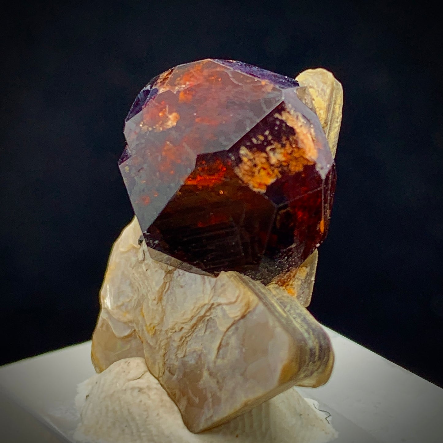 Almandine Garnet, Garnet on Muscovite, Skardu Pakistan, Muscovite Matrix, Garnet Crystal, Red Garnet, Mineral Specimen, Collector Crystal, Root Chakra, Pakistan Gemstone