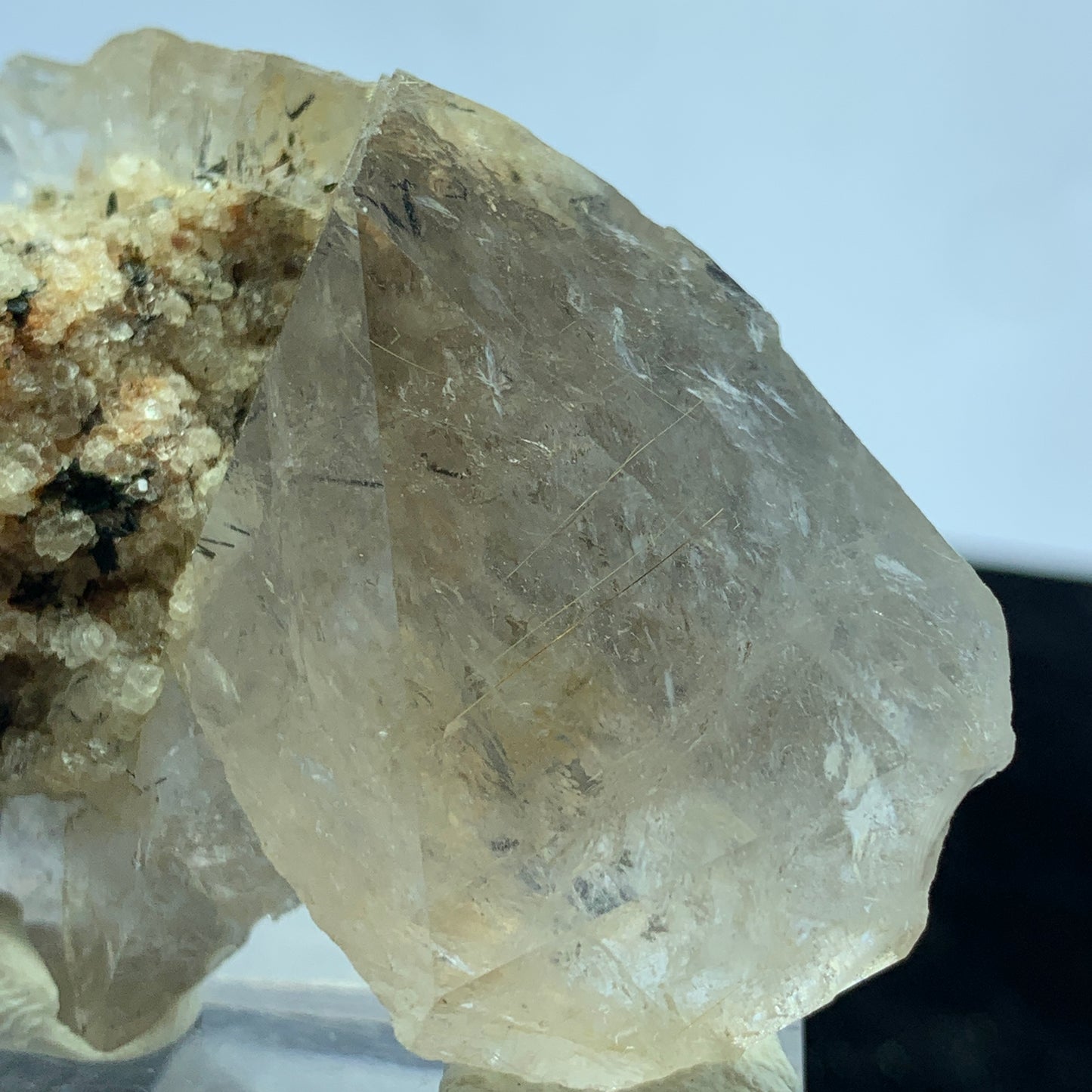 Rutile Quartz, Terminated Crystal, Lepidolite Matrix, 57 Grams, Pakistan Specimen, Black Rutile, Rare Mineral, Quartz on Matrix, Collector Grade, Rutile Quartz
