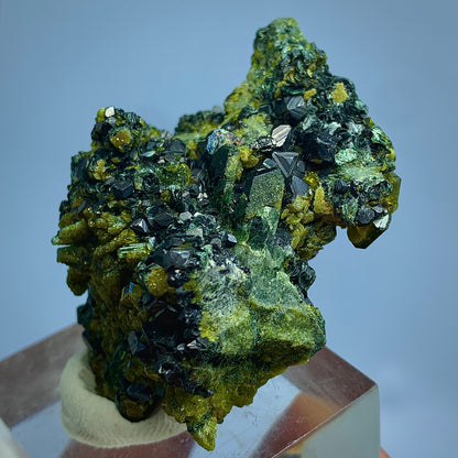 Magnetite, Vesuvianite, Diopside, Mineral Association, 305 Carats, Skarn Mineral, Black Mineral, Green Mineral, Collector Specimen, Complex Mineralogy, Grounding Stone, Crystal Dimensions, Pyroxene