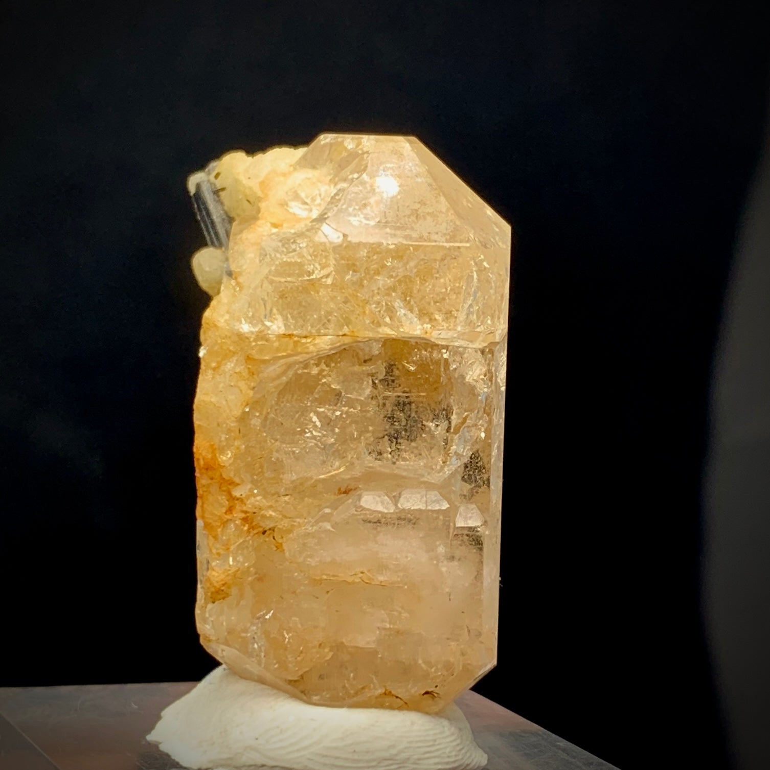 Topaz Crystal, Double Terminated, 246 Carats, Schorl, Feldspar Matrix, Pakistan Mineral, DT Crystal, Black Tourmaline, Collector Specimen, Aesthetic Cluster, Investment Stone, Crystal Dimensions, Topaz on Matrix