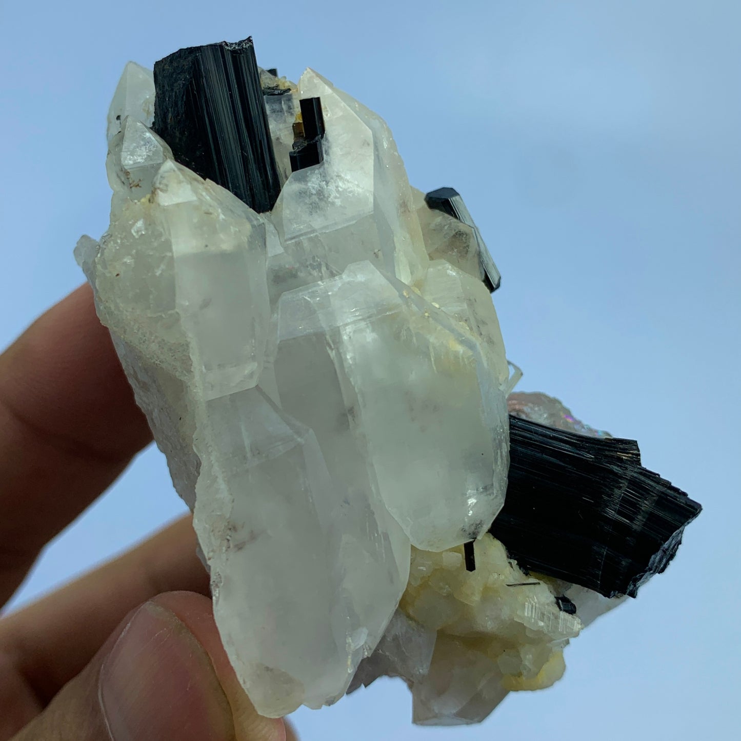 Aquamarine Crystal, Beryl, 570 Carat, Black Tourmaline, Schorl, Quartz Cluster, Pakistan Mineral, Collector Specimen, Aesthetic Cluster, Investment Stone, Rare Gem