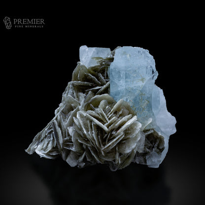 Aquamarine, Beryl, Etched Crystal, Mica Inclusion, Muscovite, Combination Specimen, 210 Grams, 1050 Carats, Pakistan Mineral, Skardu, Raw Crystal, Collector Grade, Cabinet Specimen