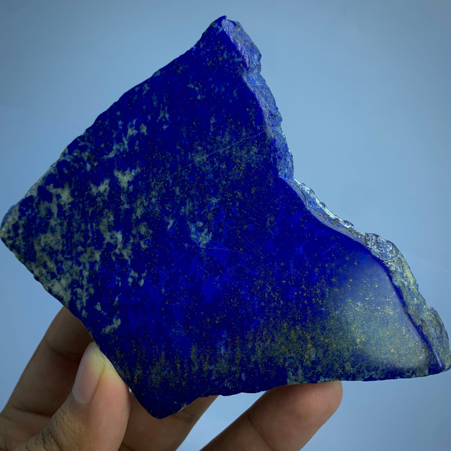 Lapis Lazuli Slab, 550 Carats, Afghan Lapis, AAA Grade, Polished Slice, Pyrite Inclusion, Royal Blue, Third Eye Chakra, Collector Gem, Display Mineral, Wisdom Stone, Afghan Origin, Investment Stone
