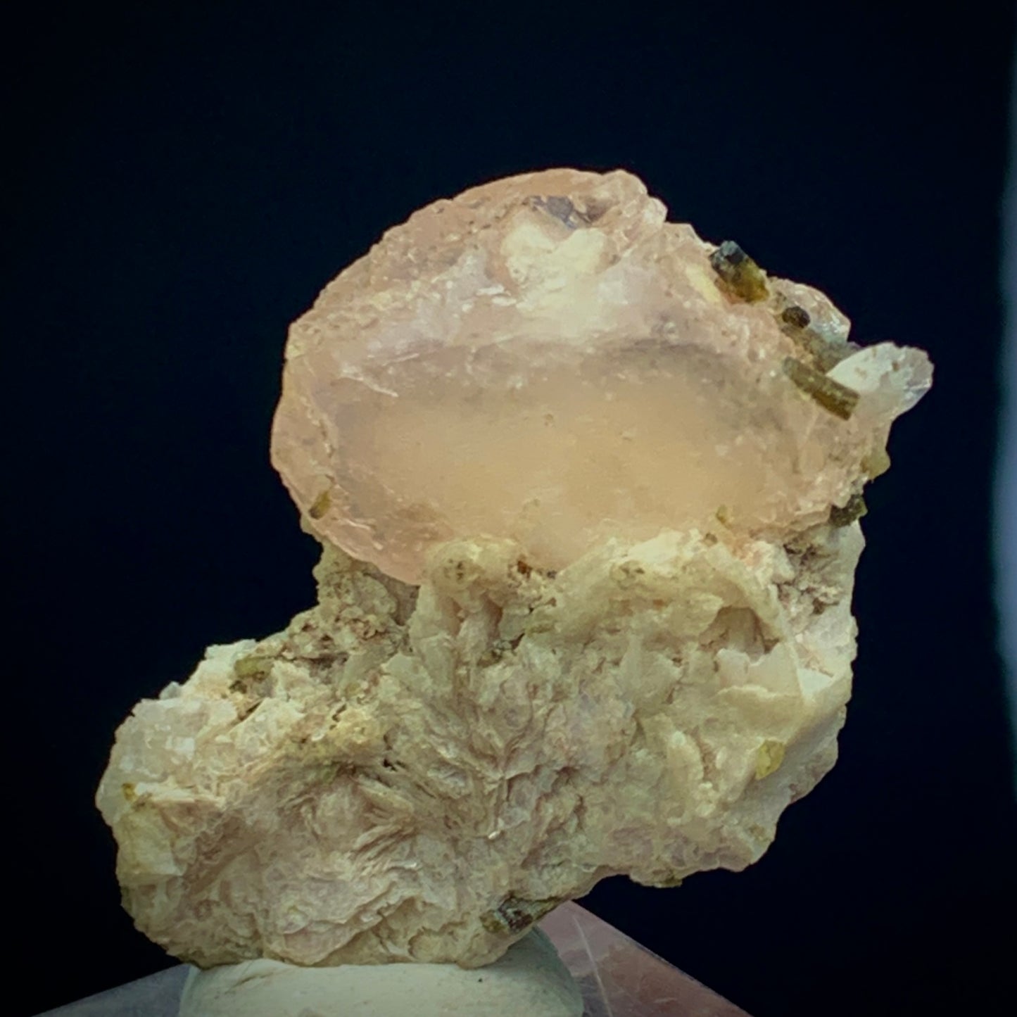 Morganite Crystal, 85 Carat, Epidote, Calcite, Muscovite Matrix, Afghanistan Crystal, Pink Beryl, Multi-Mineral, Heart Chakra, Collector Specimen, Aesthetic Cluster, Small Cabinet, Crystal Dimensions