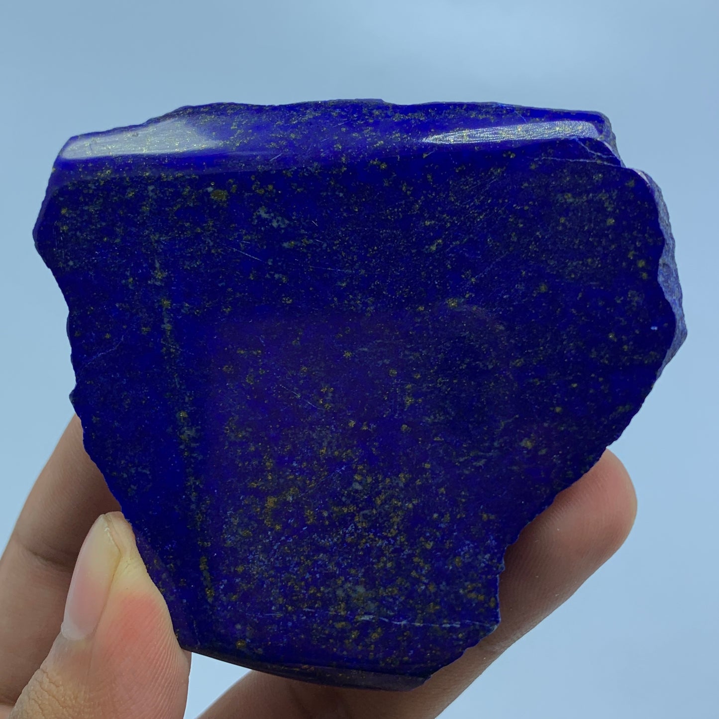 Lapis Lazuli Slab, 455 Carats, AAA Grade, Polished Slice, Royal Blue, Golden Pyrite, Third Eye Chakra, Collector Gem, Display Mineral, Wisdom Stone, Investment Stone, Afghanistan Lapis, Crystal Dimensions