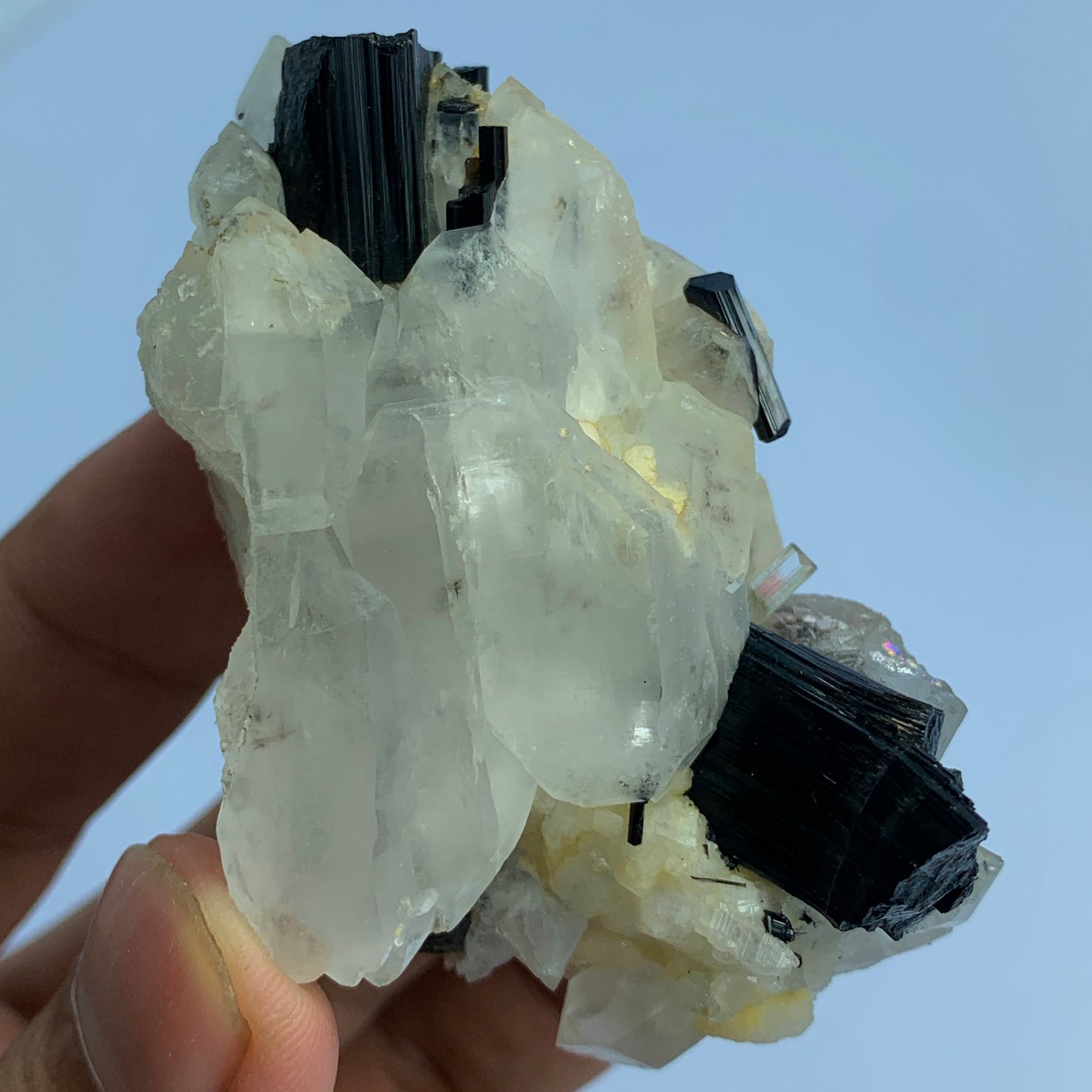 Aquamarine Crystal, Beryl, 570 Carat, Black Tourmaline, Schorl, Quartz Cluster, Pakistan Mineral, Collector Specimen, Aesthetic Cluster, Investment Stone, Rare Gem