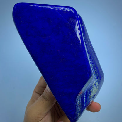 Lapis Lazuli Tumbled, 1400 Grams, Self Standing, Freeform Lapis, Deep Blue, Badakhshan Afghanistan, Polished Stone, Home Decor, Golden Pyrite, Display Stone