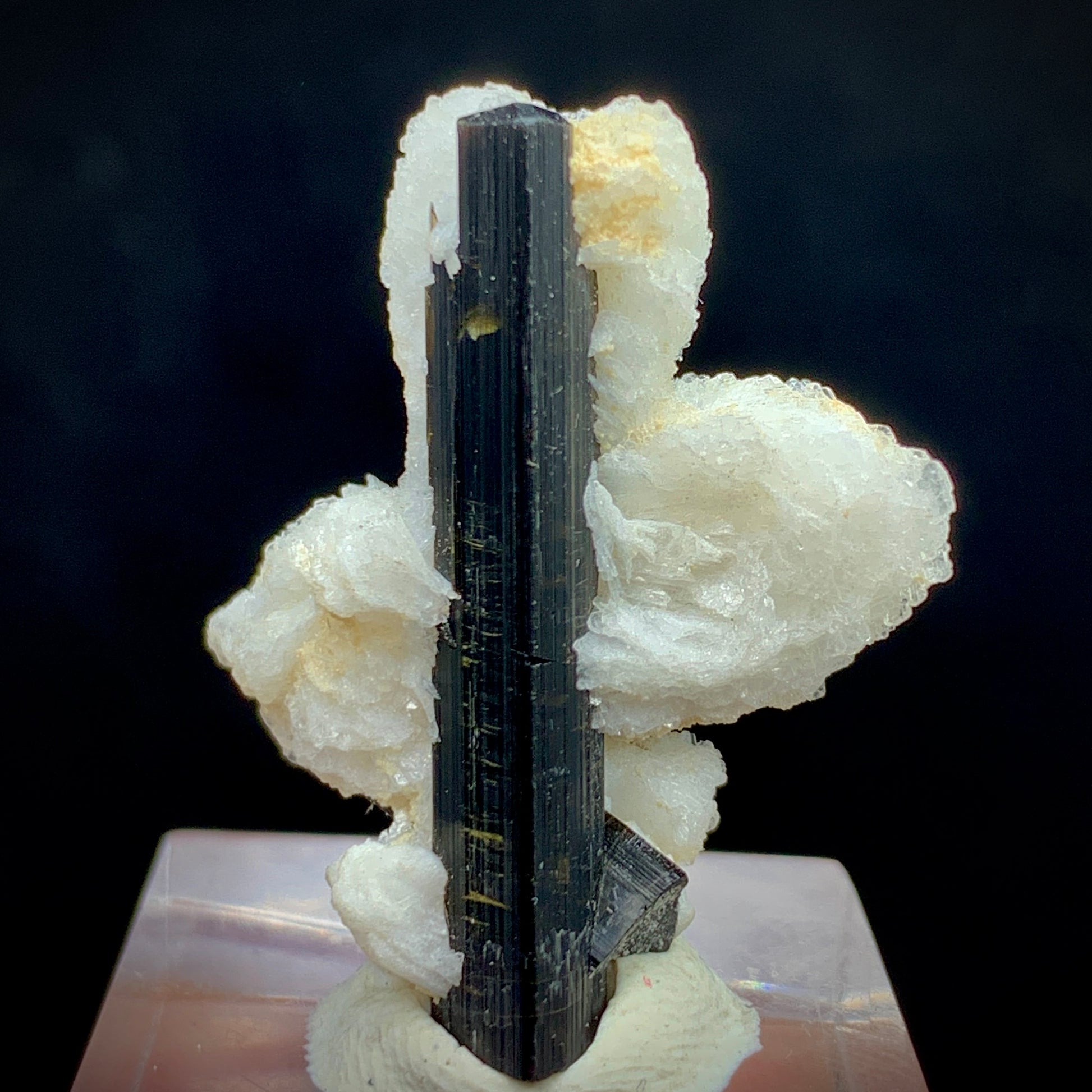 Schorl Tourmaline, Epidote Inclusion, 44.7 Carats, Albite Matrix, Pakistan Mineral, Black Tourmaline, Collector Specimen, Aesthetic Cluster, Miniature Specimen, Grounding Stone, Feldspar, Mineral Association, Crystal Dimensions