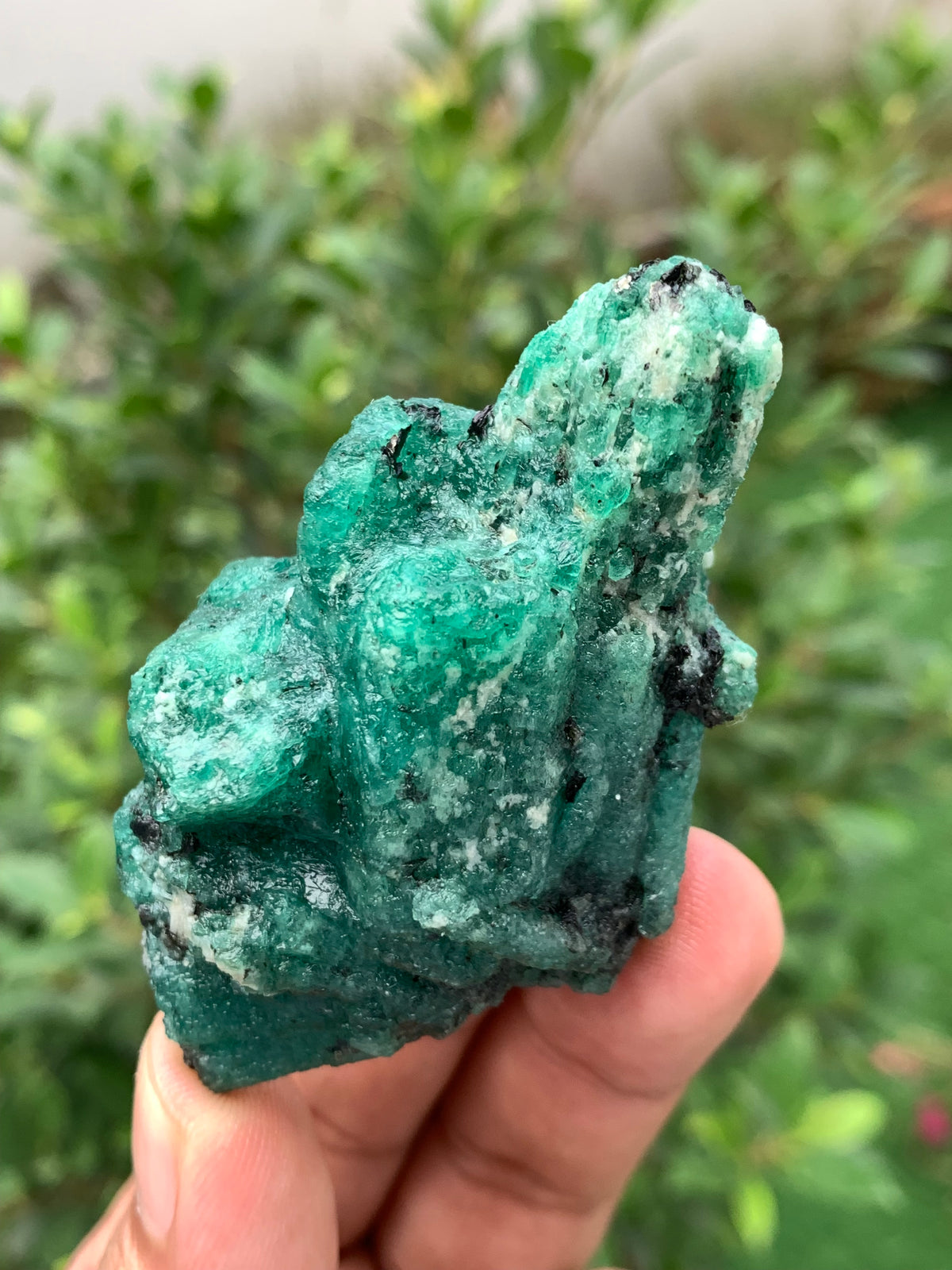 Natural Green Emerald on Matrix from Chitral Pakistan – Rough Emerald Crystal Cluster – Collector Mineral Specimen – 83g