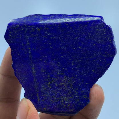 Lapis Lazuli Slab, 455 Carats, AAA Grade, Polished Slice, Royal Blue, Golden Pyrite, Third Eye Chakra, Collector Gem, Display Mineral, Wisdom Stone, Investment Stone, Afghanistan Lapis, Crystal Dimensions