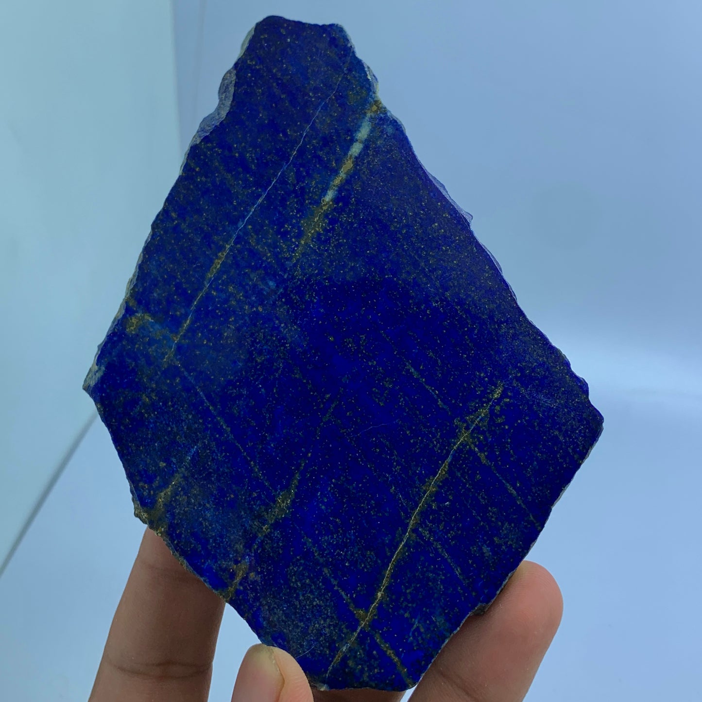 Lapis Lazuli Slab, 602 Carats, Royal Blue, Golden Pyrite, Polished Slice, Royal Mineral, Third Eye Chakra, Collector Gem, Display Mineral, Wisdom Stone, Investment Stone, Afghanistan Lapis, Crystal Dimensions